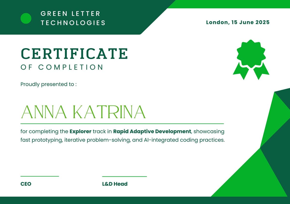 Sample Developer Certification